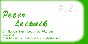peter leipnik business card
